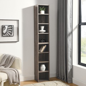 KTMBDW 8-Tier Media Tower Rack, CD DVD Slim Storage Cabinet with Adjustable Shelves, Tall Narrow Bookcase Display Bookshelf for Home Office - 1 of 4