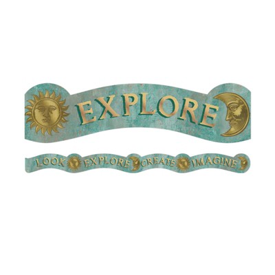 Eureka Curiosity Garden Dream Explore Create Imagine Extra Wide Deco Trim, 37 Feet (Pack of 6)
