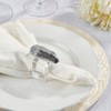 Saro Lifestyle Luxe Quartz Napkin Ring (Set of 4), Silver - 3 of 3