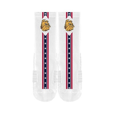 NCAA Minnesota Duluth Bulldogs Adult Flags Crew Socks - M/L
