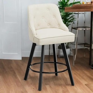 Elegant 360° Swivel Bar Stool Stylish Design With Plush Cushion & Sturdy Build - 1 of 4