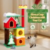 SEVOBAL Pet Tower 56in Christmas Themed Plush Cat Tree Multi-level Cat Tower with Cat Condos, Large Cat Pet Activity Center, Green, 15.8"*11.8"*23.6" - 4 of 4