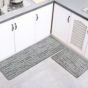 Evideco French Home Goods Writings Print Kitchen Mats - Non-Slip, Washable, Available in Two Sizes - 1 of 4