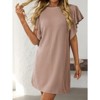 Coolmee Women's Crew Neck Flounce Cap Sleeve Casual Basic Loose Summer Mini Dresses - 2 of 4