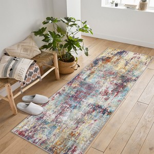 coucheta Modern Accent Area Rug, Multi-size Boho Abstract Design Non-Shedding Ultra-Thin Non-Slip Easy Care Carpet, for Living Room, Bedroom, Dining - 1 of 4