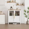 Jojoka Sideboard Buffet Cabinet with Glass Doors,29" Large Buffet Cabinet with Storage,White - 4 of 4