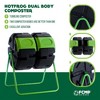 FCMP Outdoor HOTFROG 37-Gallon Plastic Resin Dual Chamber Tumbling Composter Outdoor Elevated Rotating Garden Compost Bin, Black/Green - 4 of 4