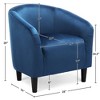 Yaheetech Velvet Club Accent Arm Chair Upholstered Barrel Chair - 3 of 4