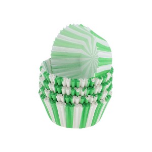 Unique Bargains Stripes Print Disposable Baking Cups Greaseproof Paper 1.97"x1.18" 100 Pcs - 1 of 4
