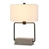 Hudson and Canal 22.75" Tall Table Lamp with Fabric Shade Concrete/Blackened Bronze/White: Modern Design, UL Listed, Polyester Shade - 3 of 4