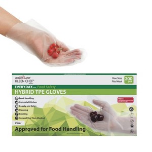 Bison Life Hybrid Disposable Food Safe TPE Gloves for Cooking, Kitchen Prep and Bakig, 11" Long Cuff - Powder & Latex Free - One Size - 200 ct - 1 of 4
