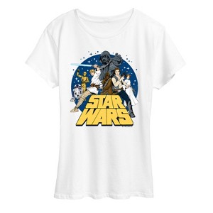 Women's - Star Wars - Luke and Friends Retro Group Short Sleeve Graphic T-Shirt - 1 of 4