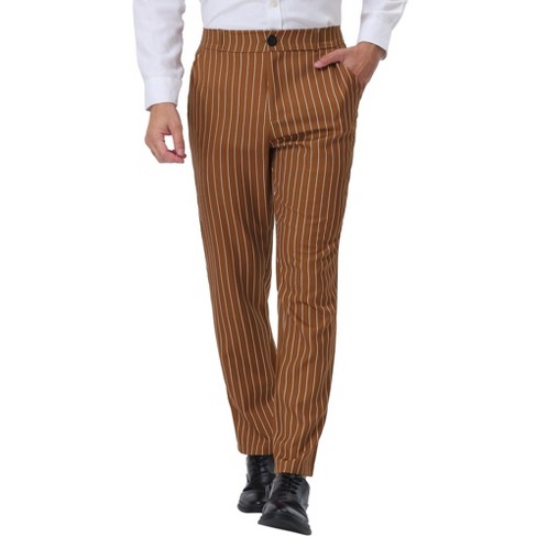 Lars Amadeus Men's Striped Casual Color Block Pants