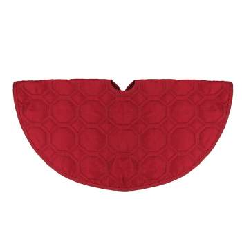 Northlight 18” Solid Red Quilted Christmas Hexagon Mini Tree Skirt