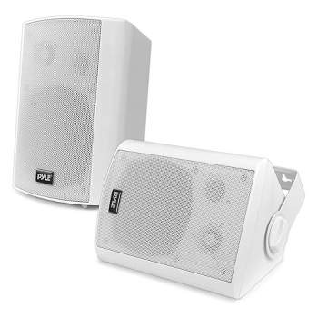 Pyle PDWR51BTWT 5.25 Inch 200 Watt Waterproof Stereo Speaker System for Indoor or Outdoor Theater Bluetooth Surround Sound System, White (2 Pack)