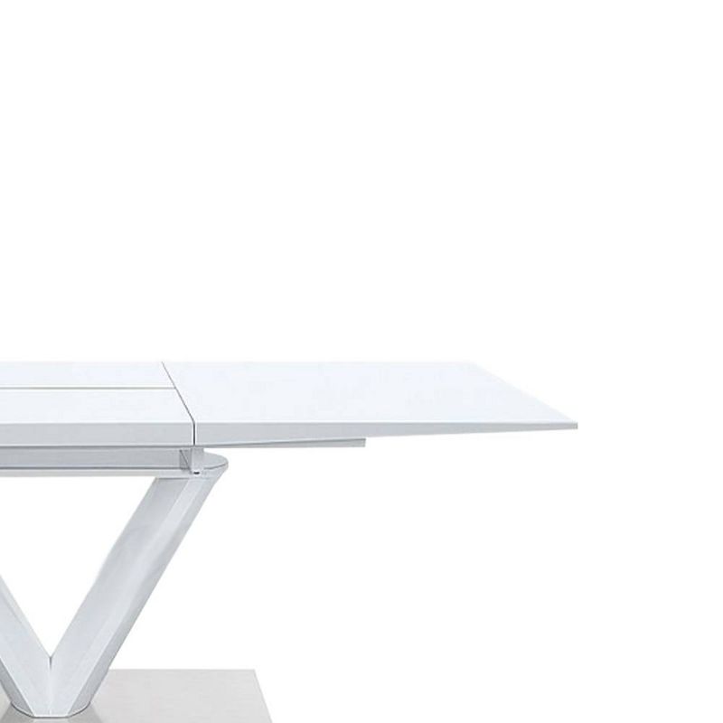 86.61&#34; Gallegos Dining Table White High Gloss Finish - Acme Furniture, 4 of 11
