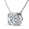 Pompeii3 Certified 4Ct Diamond Oval Solitaire Pendant 14k Gold 18" Womens Chain Lab Created - 3 of 4