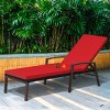 Tangkula 2PCS Patio Rattan Wicker Lounge Chair Back Adjustable Recliner Chaise w/ Red Cushion - 4 of 4