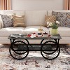 VYNXARIA Modern Style Coffee Table Rectangle Coffee Table End Side Table Retro Design Coffee Table with Sturdy Base for Living Room Decor (Black) - 2 of 4