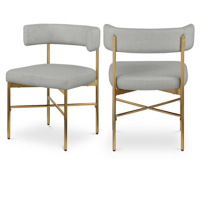 Meridian Furniture,Rivage Durable Linen Textured Fabric Dining Chair, Set of 2