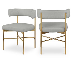 Meridian Furniture,Rivage Durable Linen Textured Fabric Dining Chair, Set of 2 - 1 of 4