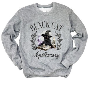 Simply Sage Market Women's Graphic Sweatshirt Black Cat Apothecary - 1 of 4