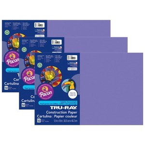 Tru-Ray Construction Paper, Violet, 12" x 18", 50 Sheets Per Pack, 3 Packs - 1 of 1