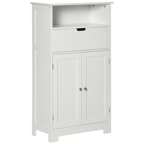 kleankin Gray Bathroom Storage Cabinet Freestanding Bathroom Storage  Organizer with Drawer and Adjustable Shelf 834-411GY - The Home Depot