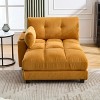 Oversized Chaise Lounge Lazy Single Sofa Couch Cozy Sleeper Sofa Bed with Switchable Armrest, USB Ports, Cup Holder, Side pocket & Pillow-ModernLuxe - 2 of 4