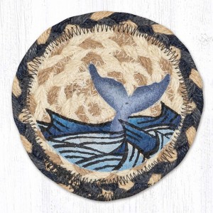 Earth Rugs Whale Tail Printed Coaster 5"x5" Coastal Ocean Design - 1 of 3