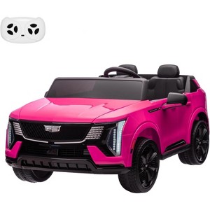 White 24V Two Seater Licensed Cadillac Ride On Car For Kids With Remote Control Powerful 130W Motors Music Led Lights Spacious Design Full Wheel Susp - 1 of 4