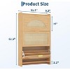 3 Flip Drawers Wood Shoe Storage Cabinet, Shoe Cabinet Freestanding with Rattan Doors & Adjustable Shelves for Entryway, Closet, Hallway - 3 of 4