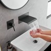 BWE Single Handle Wall Mount Spout Waterfall Bathroom Faucet in Matte Black - 3 of 4
