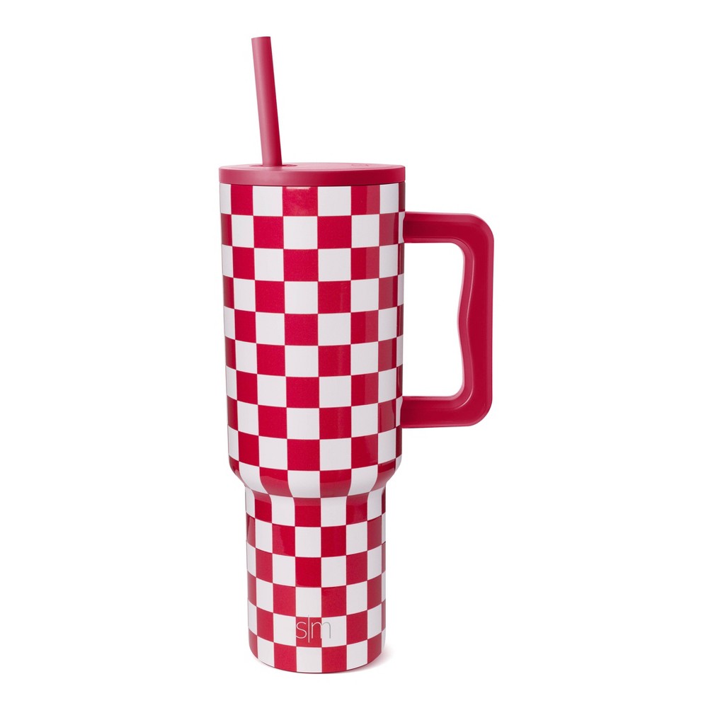 Photos - Glass Simple Modern 40oz Trek Checkmate Straw Tumbler Red/White: Stainless Steel, Dishwasher-Safe, Cold Beverages, All Ages