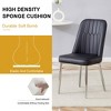Modern Dining Chairs Set of 2, Equipped with PU Artificial Leather Backrest Cushions and Silver Metal Legs, for Restaurants - White - 4 of 4