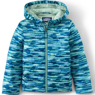 Lands' End Kids Thermoplume Packable Hooded Jacket - X-small - Teal ...