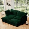 Slipcovered Sectional Sofa, 2 Seater Sofa with Removable Cover, Sofa with Convertible Ottoman, Corduroy Fabric Sectional Sofas-Cuddlewood - 3 of 4