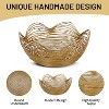 Mela Artisans Gurez Valley Decorative Metal Fruit Bowl – Gold, Small - 2 of 3