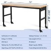 Workbench, Heavy-Duty Garage Work Table, Heavy-Duty Table with Power Outlets, Rubber Wood Top, Adjustable Height 29.5"-38.4" for Workshop,Office - 3 of 4