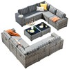 XIZZI 12 Pieces Wicker Furniture Set, Sectional Sofa Set with Wide Armrest and Deep Seat, Rattan Modular Conversation Set for Backyard Garden - 2 of 4