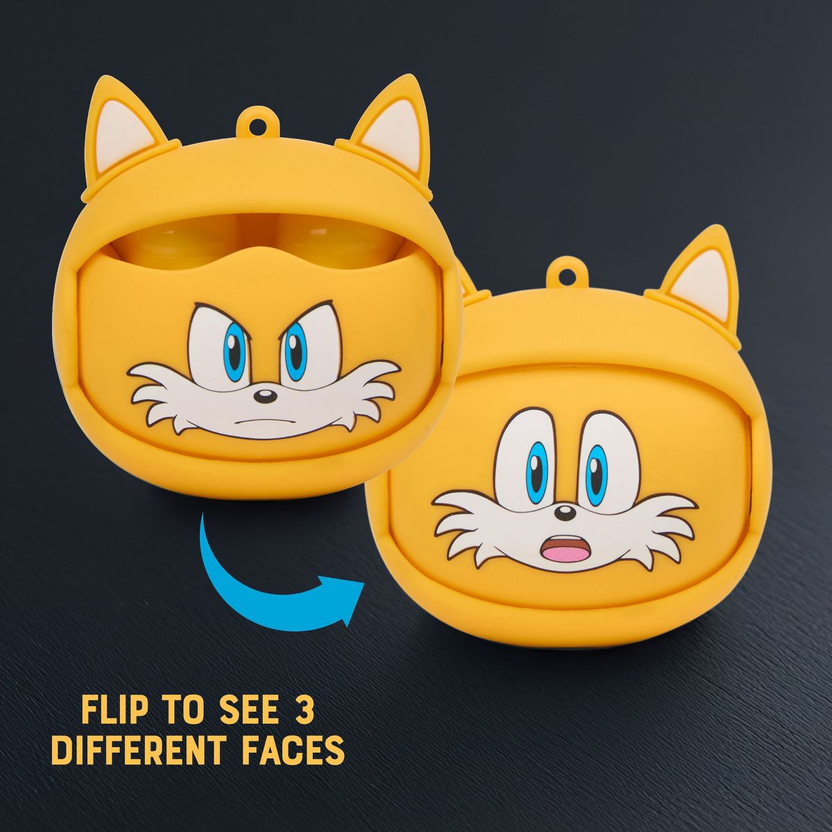 Sonic the Hedgehog Wireless Earbuds 15 Hour Playtime with Noise Cancelling and Flip Case - Tails - thumbnail 3