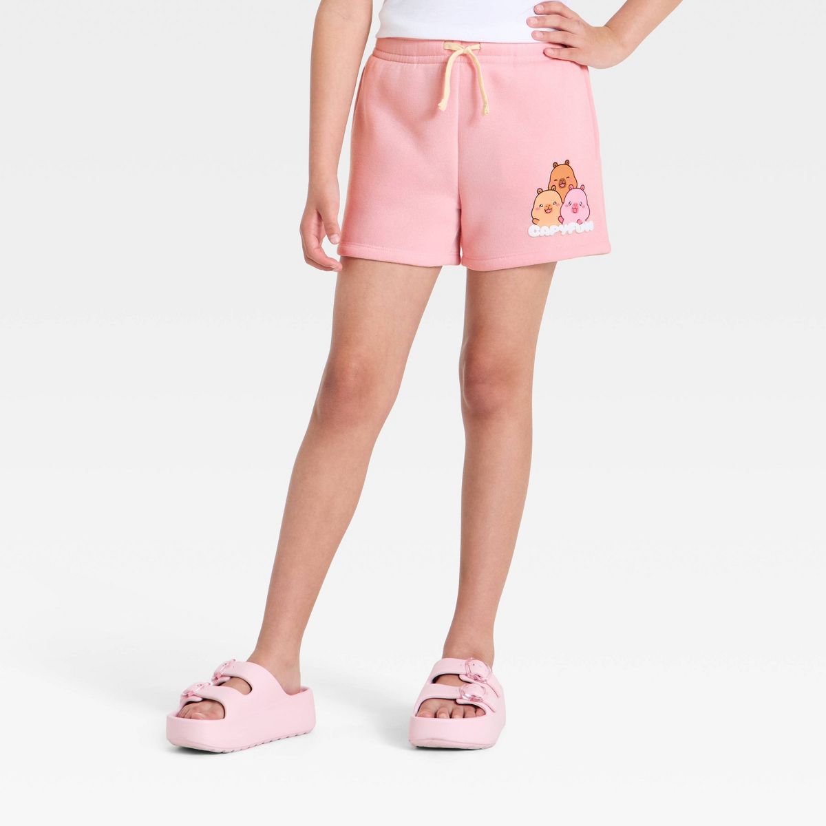 Girls' CapyFun Lounge Pull-On Shorts - Pink