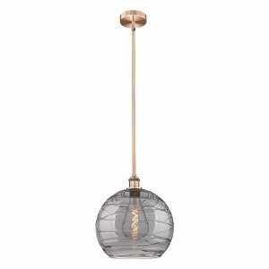 Athens Deco Swirl - 1 Light Stem Hung Pendant In Industrial Style-14.63 Inches Tall and 13.75 Inches Wide - 1 of 1