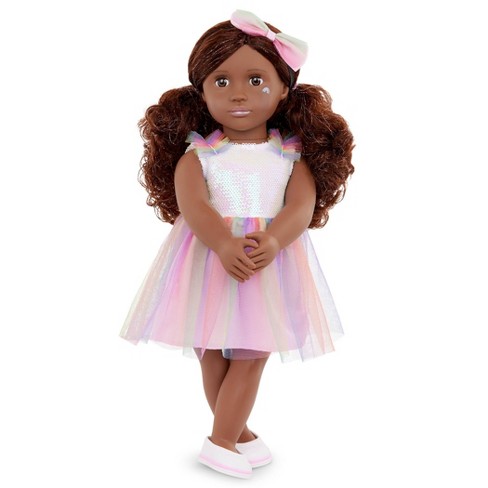 Our Generation Lucia 18 Fashion Doll with Faux-Fur Jacket & Floral Dress