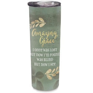 Elanze Designs Amazing Grace Moss Foliage 20 ounce Stainless Steel Travel Tumbler - 1 of 4