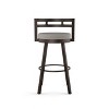 Amisco Render Upholstered Counter Height Barstool Taupe/Dark Brown: Faux Leather, Steel Frame, 300 lbs Capacity - image 3 of 4