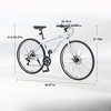 Infurnic 7-Speed Hybrid Bike Double Disc Brakes Perfect for Men Women for City Streets Paths, White, 27.1"*41.7"*70.8" - 2 of 4
