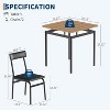 Dining Table Set for 3, Modern Wood Table and Chairs Set with 2 Upholstered PU Leather Chairs, 3-Piece Dinette Breakfast Nook, Small Places - 4 of 4