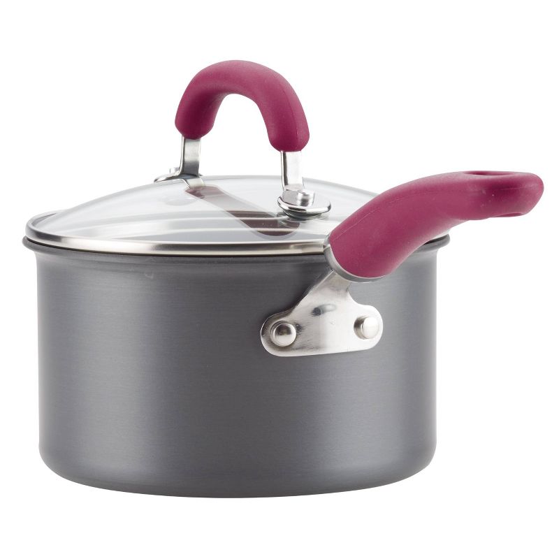 Rachael Ray Create Delicious 11pc Hard Anodized Nonstick Cookware Set Burgundy Handles, 6 of 10
