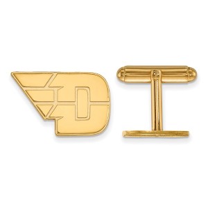 Black Bow Jewelry 14k Yellow Gold Plated Sterling Silver Dayton Flyers NCAA Cuff Links - 1 of 3
